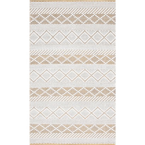 Sussexhome Lattice Collection Cotton Heavy Duty Low Pile Area Rug , 2' x  3', Banana Cream Yellow