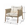 Outdoor Lounge Chair, Solid Wood Frame with Weather-Resistant Cushions, Modern Patio Seating for Garden or Balcony - Coolbibila - 4 of 4