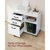 VASAGLE Lateral File Cabinet, Home Office Printer Stand, with 3 Drawers and Open Storage Shelves, for A4, Letter-Size Documents, White - 4 of 4