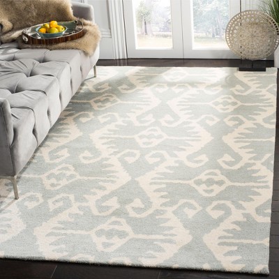 Grey and Ivory Hand-Tufted Wool 6' x 9' Area Rug