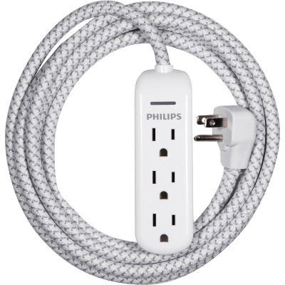 Photo 1 of *NEW* Philips 3-Outlet Surge Protector with 8ft Braided Extension Cord