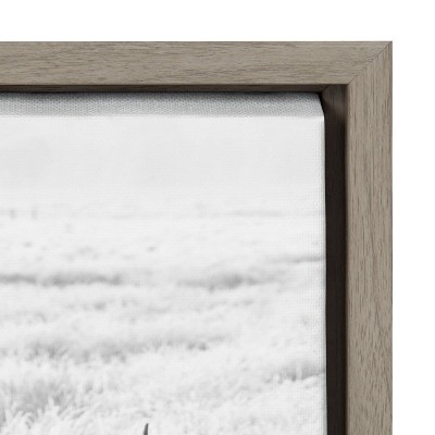 Herd of Highland Cows Black and White Framed Canvas Art