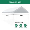 Racxily 10x20 Ft Carport Replacement Canopy Cover Garage Top Tent Shelter with 36 Ball Bungee Cords Heavy Duty Waterproof UV & Tear Resistant, White - 2 of 4