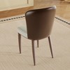 Gulches Modern Dining Chairs Set of 2 Dark Purple Carbon Steel Legs PU Leather Ergonomic for Home Office Dining Room - 4 of 4