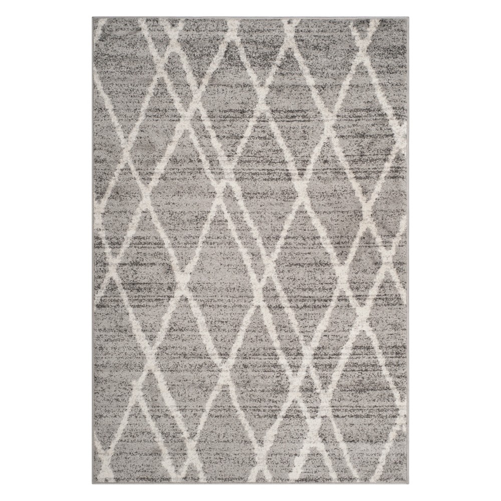 6'x9' Diamond Area Rug Ivory/Silver - Safavieh