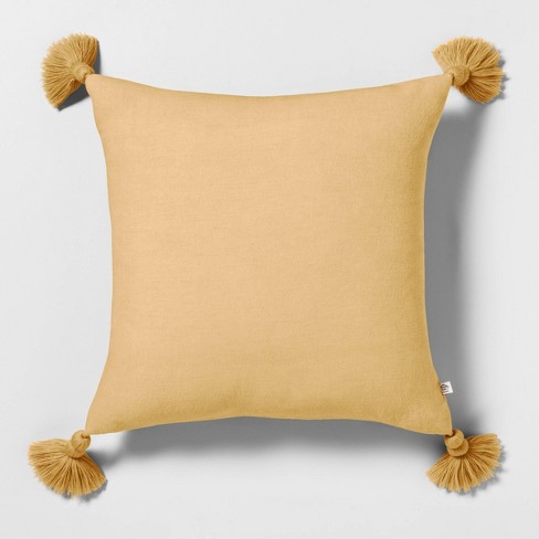 Throw Pillow Yellow With Tassels Hearth Hand With Magnolia