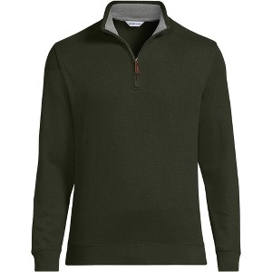 Lands' End Men's Bedford Rib Quarter Zip Sweater - 1 of 3