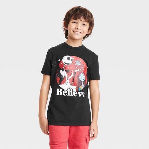 Kids Disney The Nightmare Before Christmas Believe Short Sleeve Graphic T Shirt Black Target