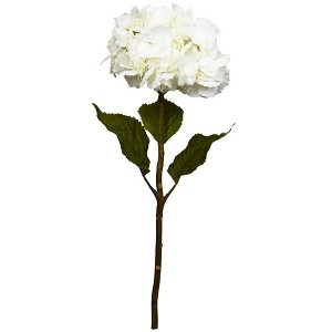 Nearly Natural 28-in Hydrangea Artificial Flower (Set of 3), White - 1 of 1