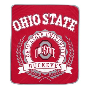 NCAA Ohio State Buckeyes Crest Ultra Soft Blanket - 1 of 2