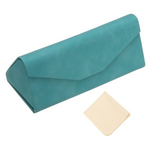 Unique Bargains Foldable Triangle Magnetic Portable Eyeglass Case with Eyeglass Cloth 1 Pc - 1 of 4