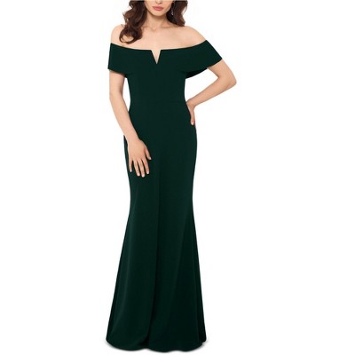 Betsy & Adam Womens Solid Gown Dress, Green, 4P