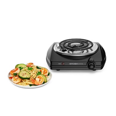 KitchenSmith Single Coil Burner: Metal Cooktop Accessory, Black, 2-Year Warranty, 10.81" Width, 3.38" Height