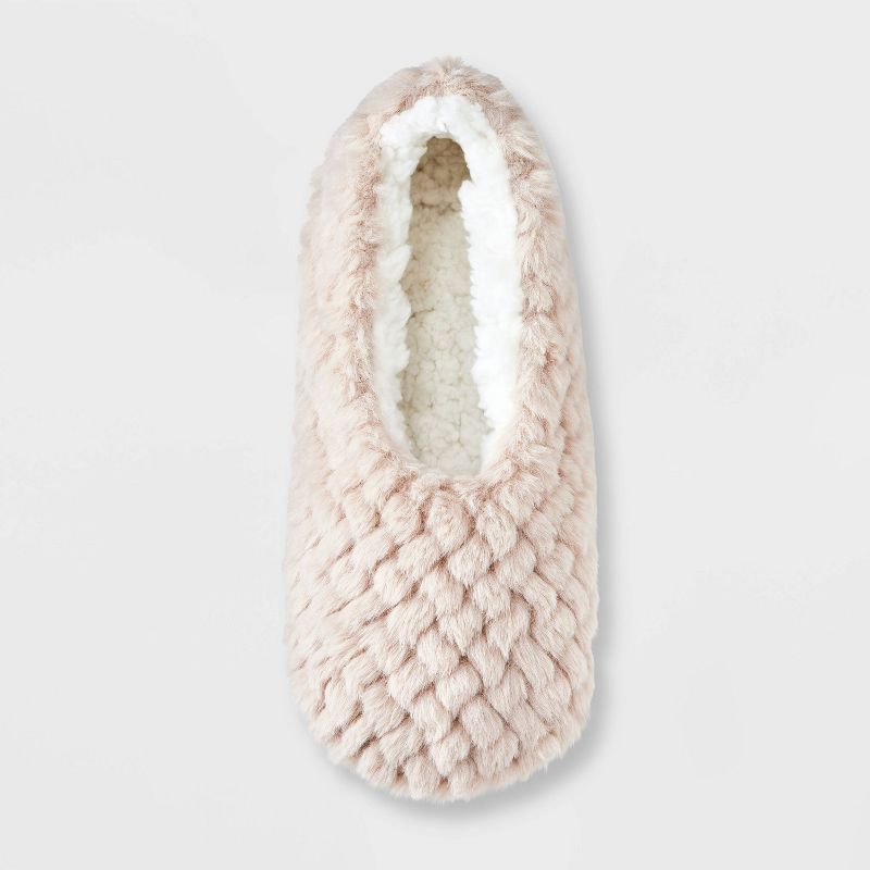 Women's Faux Fur Cozy Pull-On Slipper Socks with Grippers, 4 of 12