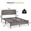 Bed Frame with & Headboard, Platform Bedframe with Under Bed Storage, All-Metal Support System - 3 of 4