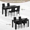 Tangkula Modern Rectangular Kitchen Table Set w/ 4 PVC Leather Dining Chairs Black - 4 of 4