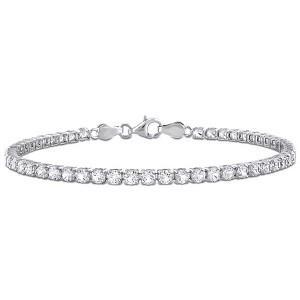 EVERLY JEWELRY | Sterling Silver 6 1/8 CT TGW Created White Sapphire Bracelet With Chain, 7.25-inch - 1 of 4