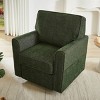 1pc Swivel Accent Chair with Chenille Upholstery and Side Pockets, No Ottoman Included, Ideal for Living Room - Coolbibila - 2 of 4