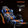 FONTOI Office Chair with Footrest and Removable Headrest and Waist pillow, Leather Recliner with Fixed-up Armrests, Blue, 27.55"*48.62"*27.55" - 4 of 4