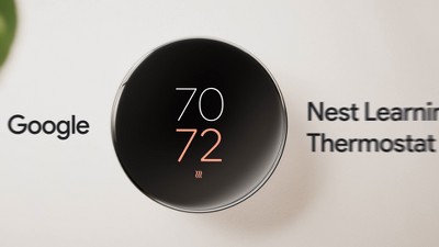 Google Nest Black Programmable Learning Thermostat with Temperature Sensor