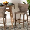 bali & pari Enver Rattan and Mahogany Wood Counter Height Barstool Kubu Gray/Rustic Taupe - 3 of 4
