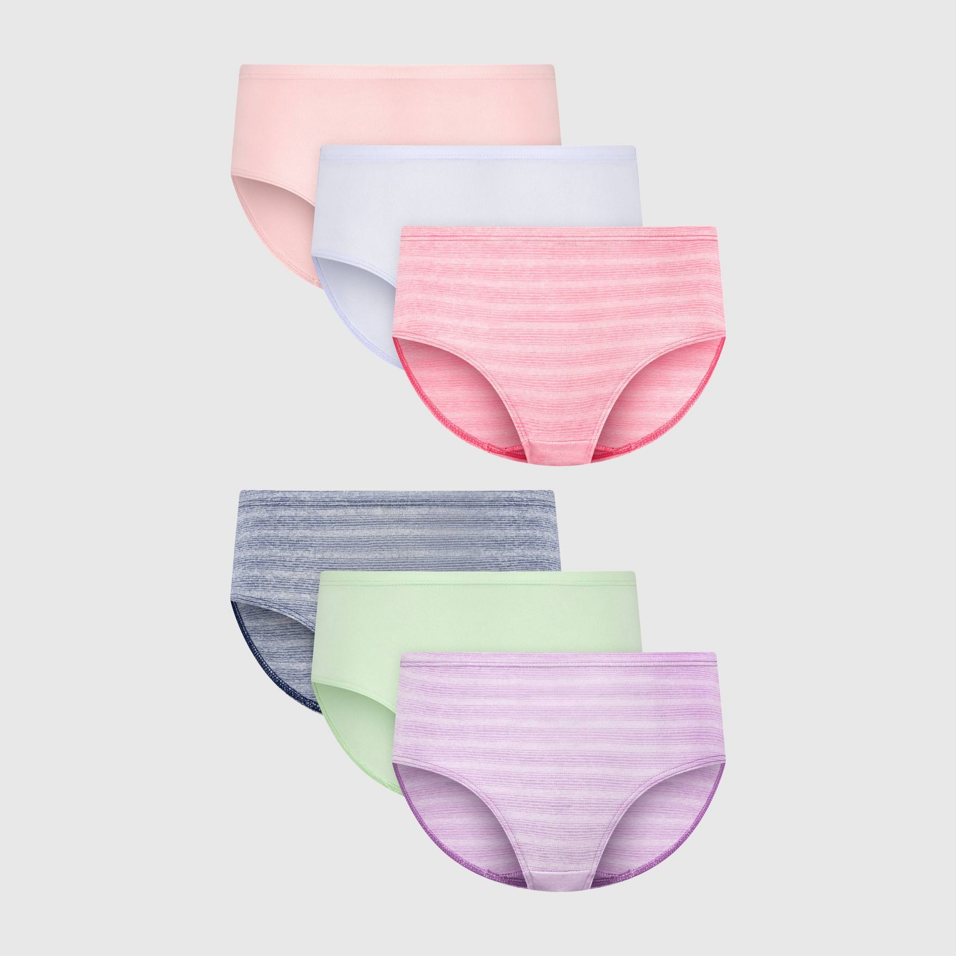 Hanes Girls' 6pk Microfiber Neutrals Brief Underwear