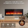 Garvee 80" Electric Fireplace, Slim Linear Wall Mount & Recessed Heater, WiFi & Remote, Multicolor Flame, 750W/1500W, Log & Crystal, Black - 2 of 4