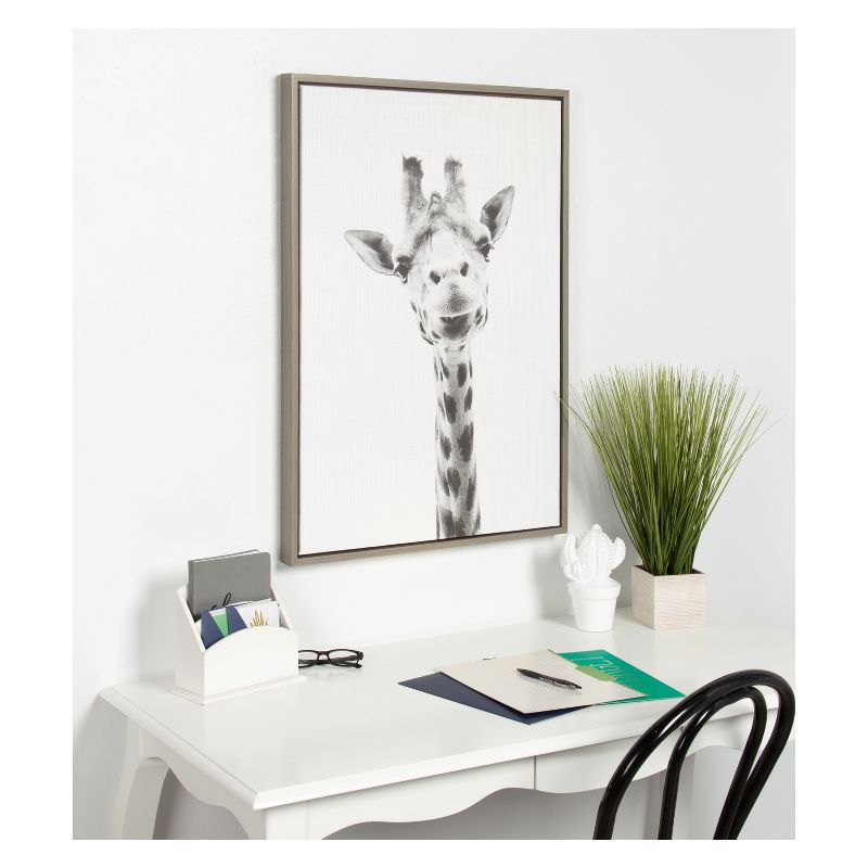 33" x 23" Sylvie Giraffe Animal Print And Portrait By Simon Te Tai Framed Wall Canvas - Kate & Laurel , 6 of 8