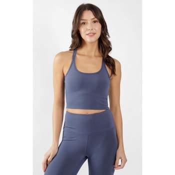 Yogalicious Womens Nude Tech Polygiene Emma Tank Top With High Support Built-in  Bra - Celestial Navy - X Small : Target