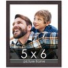 PosterPalooza | Photo Size Textured Brown Picture Frame - UV Acrylic, Foam Board Backing, Hanging Hardware - 2 of 4