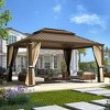 EROMMY 12' X 16' Hardtop Gazebo Aluminum Frame Gazebo with Galvanized Steel Double Roof - 4 of 4