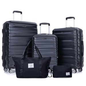 Whisen 5-Piece Set(21/25/29 in.) Luggage Sets Lightweight Suitcase with TSA Lock and Rotating Wheels - 1 of 4
