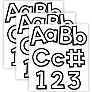 Carson Dellosa Education White with Black Trim Combo Pack EZ Letters, 219 Pieces Per Pack, 3 Packs - 1 of 4