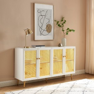Probe Hues Mordern 4-Door Sideboard with Metal Legs - 1 of 4