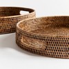 Plum & Post Burma Rattan Round Ottoman Decorative Trays Small Set of 2 - 2 of 3