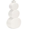 Sagebrook Home Stacked Circle Ceramic Vase - Contemporary Creative Abstract Vase for Home or Office Decorative - 2 of 4