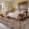 Washable Vintage Rug Non Slip Low Pile Rug Soft Throw Floor Cover Floral Foldable Indoor Carpet for Living Room Bedroom Playroom Nursery - 4 of 4