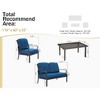 Syemin Patio Seating Sets Outdoor Bistro Set，Special Design, Chat and Conversation Furniture Set，for Garden, Living Room, Blue, 49.21"*31.06"*33.46" - 4 of 4
