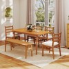 Tangkula 63" Acacia Wood Dining Table for 6 People Heavy-Duty Indoor Outdoor Wooden Table - 3 of 4