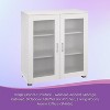 Kings Brand Furniture - 2-Door Accent Storage Cabinet, Sideboard Buffet Floor Storage Cupboard for Kitchen, Dining Room, Living Room, Entryway - White - 2 of 4