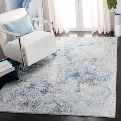 Boho-Chic Ivory/Blue Synthetic 9' x 12' Reversible Area Rug
