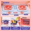 Skirfy Kids Play Kitchen, Large Kitchen Set with Shelf, Play Food, Spray Stove, Oven, Real Sounds and Lightweight Cooking Playset, Pink - 4 of 4
