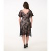Unique Vintage Women's Flutter Sleeve Flapper Dress - 3 of 4
