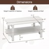 Costway 2-Tier Coffee Table Irregular Center Table with Open Storage Shelf Cocktail Table Walnut/Black/Brown/White - 3 of 4