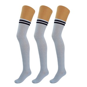 3 Pairs Over-the-Knee Thigh-High Socks for Women – Warm Boot Stockings, Soft & Stretchy Knit, US Size 5-10 - 1 of 4