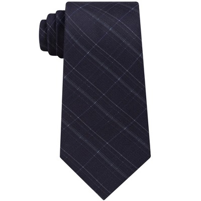 Calvin Klein Mens Debossed Grid Silk Self-tied Necktie