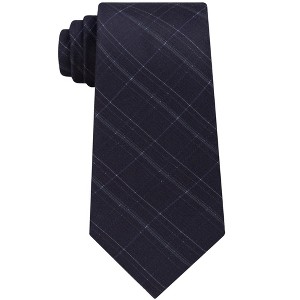 Calvin Klein Mens Debossed Grid Silk Self-tied Necktie - 1 of 1