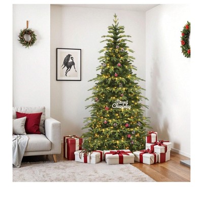 6ft Prelit Slim Fraser Grande Christmas Tree With Remote Control Artificial Hinged Drooping Pencil Holiday Christmas Tree