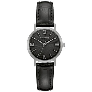 Caravelle designed by Bulova Ladies' Dress 3 Hand Quartz Leather Strap Watch, Stainless Steel, 28mm - 1 of 4
