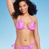 Women's Mini O-Ring Triangle Bikini Top - Wild Fable™ Pink/Silver Paisley Print - image 4 of 4